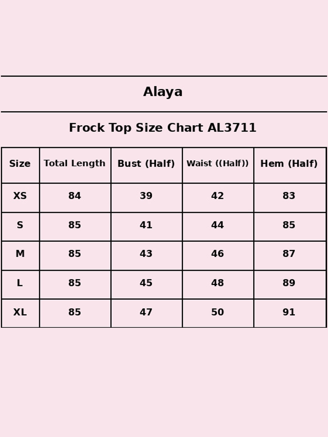 Size Chart - AL3711-SKYBLUE