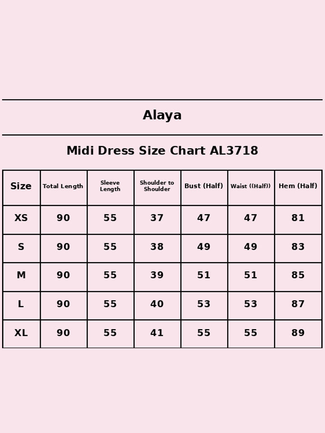 Size Chart - AL3718-SKYBLUE