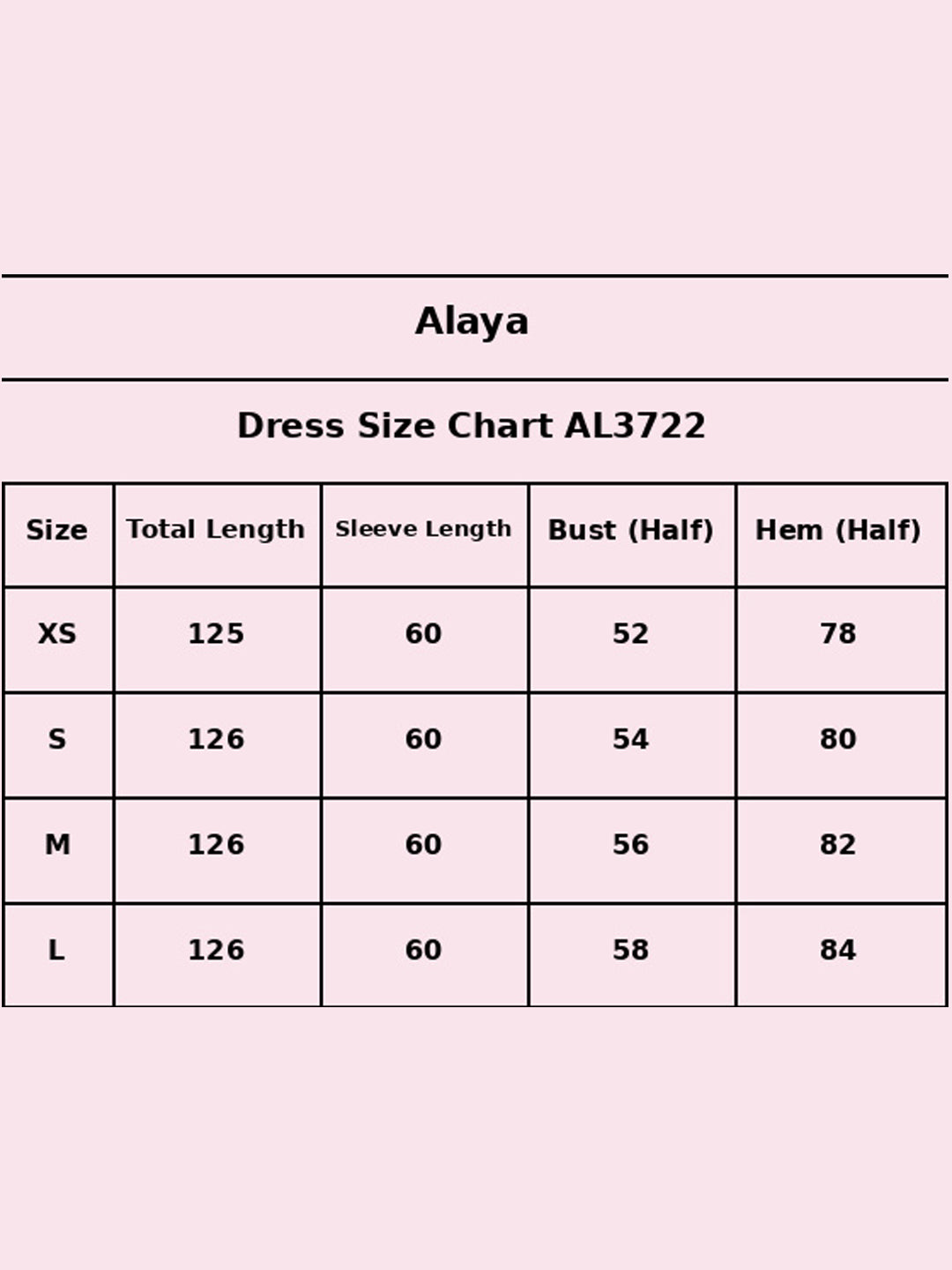 Size Chart - AL3722-PINK