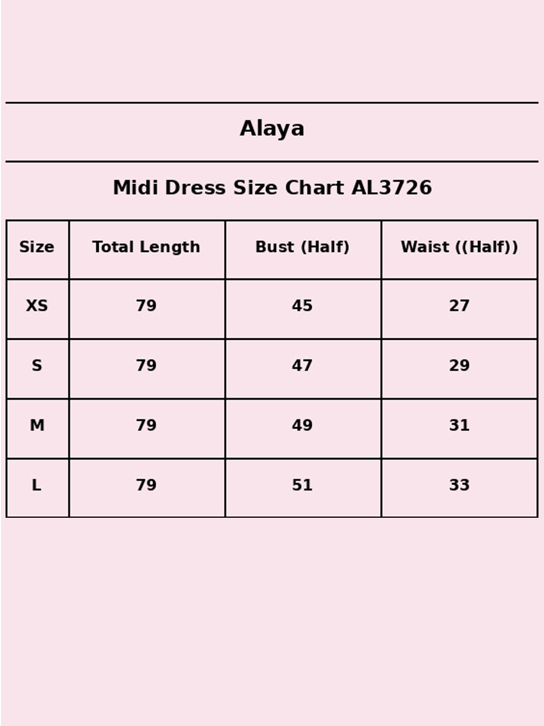 Size Chart - AL3726-WHITE