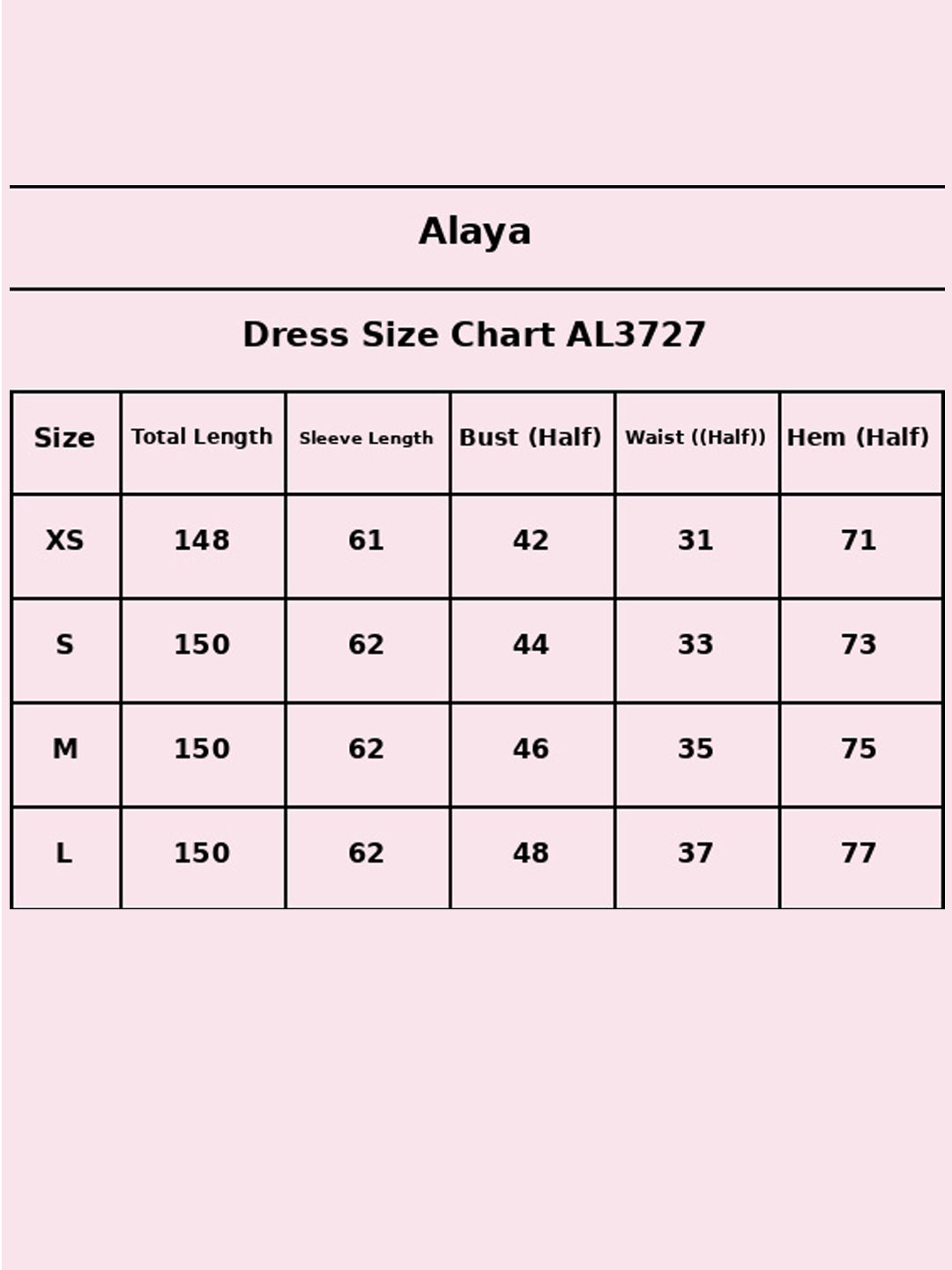 Size Chart - AL3727-BLUE
