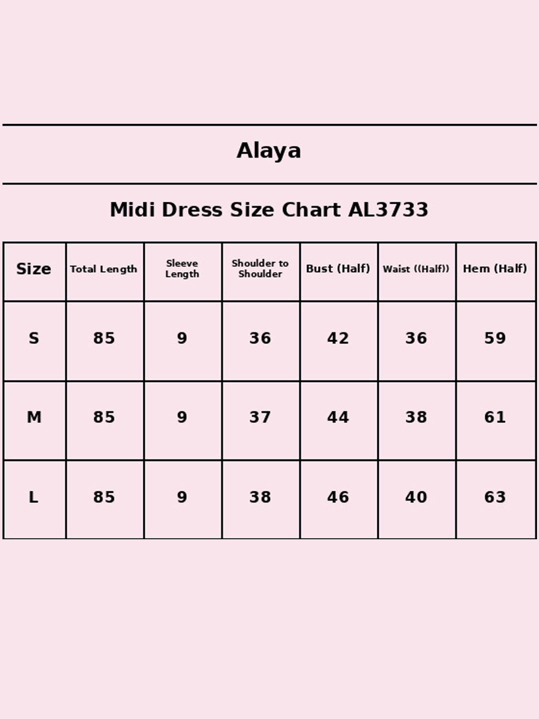 Size Chart - AL3733-WHITE