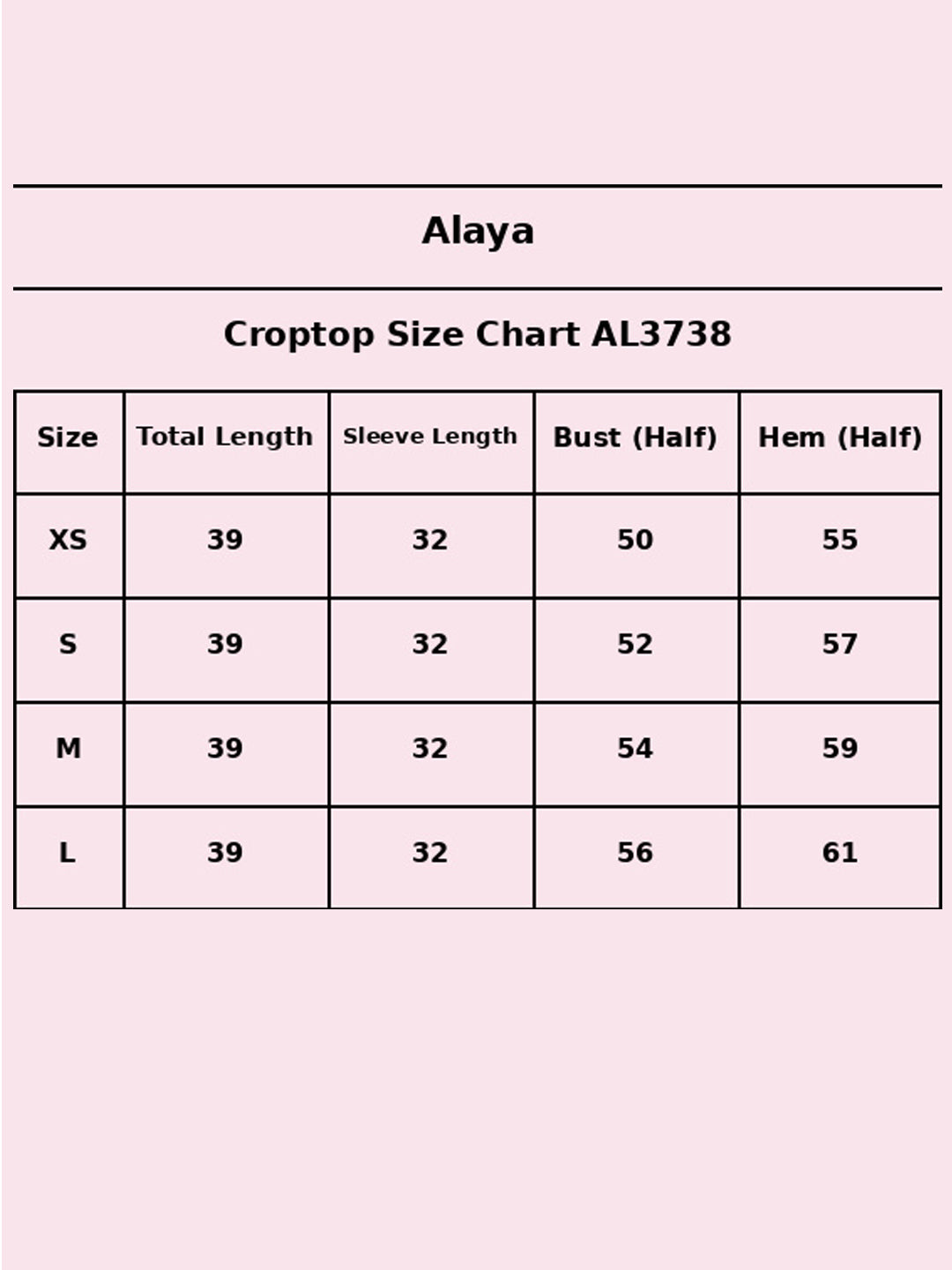 Size Chart - AL3738-WHITE