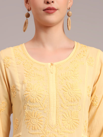 Hand Embroidered Chikankari Modal Ombre Jalabiya-AL4018