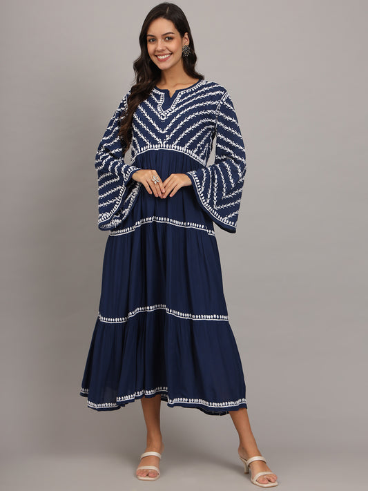 Hand Embroidered Chikankari Modal Jalabiya-AL4015