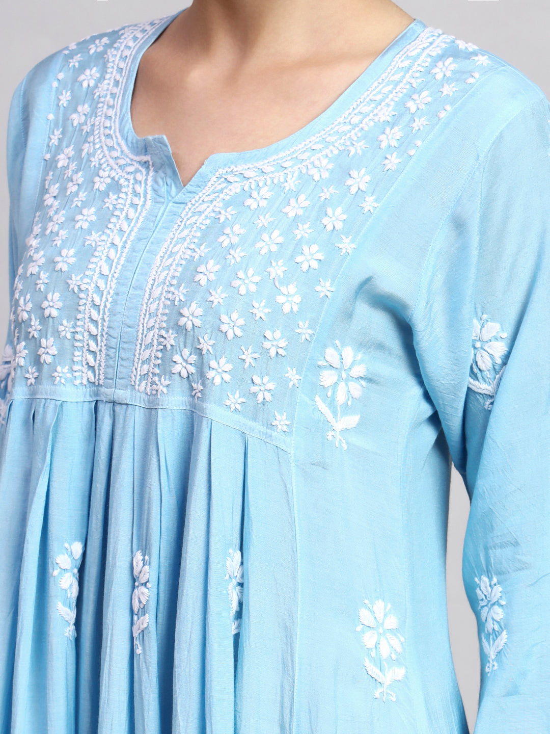 Hand Embroidered Chikankari Muslin Ombre Jalabiya-AL4110 New