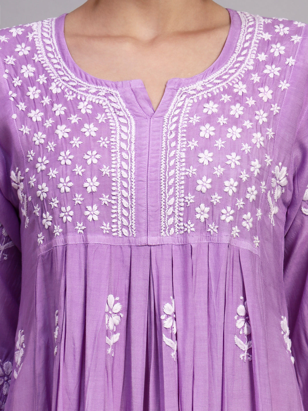 Hand Embroidered Chikankari Muslin Ombre Jalabiya-AL4110 New