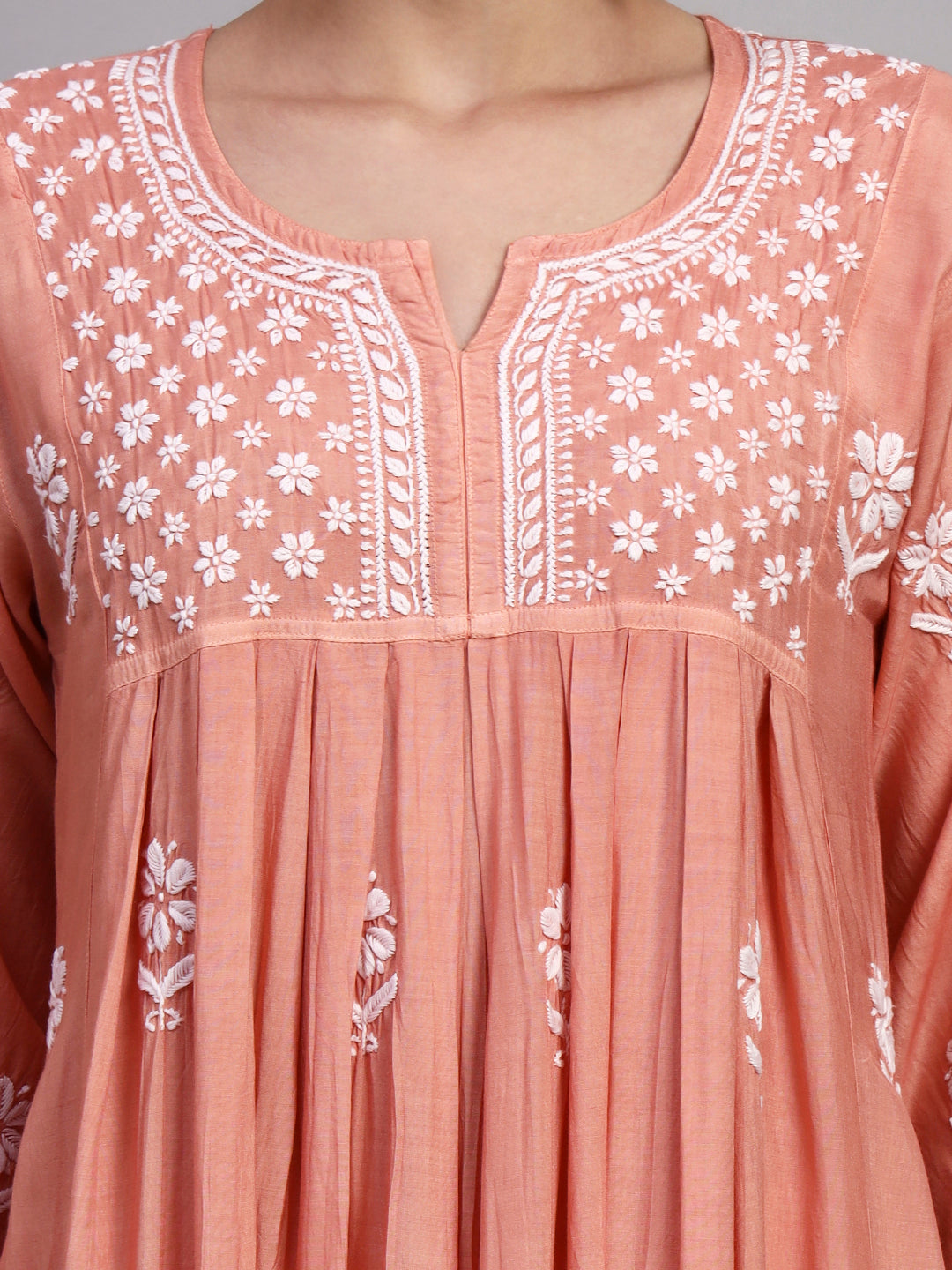 Hand Embroidered Chikankari Muslin Ombre Jalabiya-AL4110 New