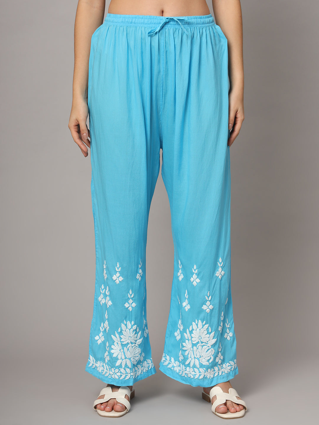 Women Hand Embroidered Chikankari Modal Kurta set-AL4049KS Turquoise
