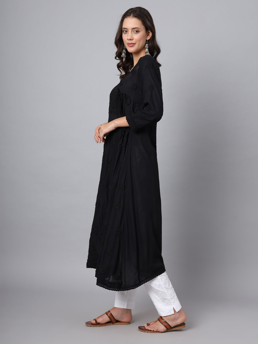 Women Hand Embroidered Chikankari Cotton Kurta-AL3890
