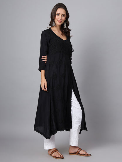 Women Hand Embroidered Chikankari Cotton Kurta-AL3890