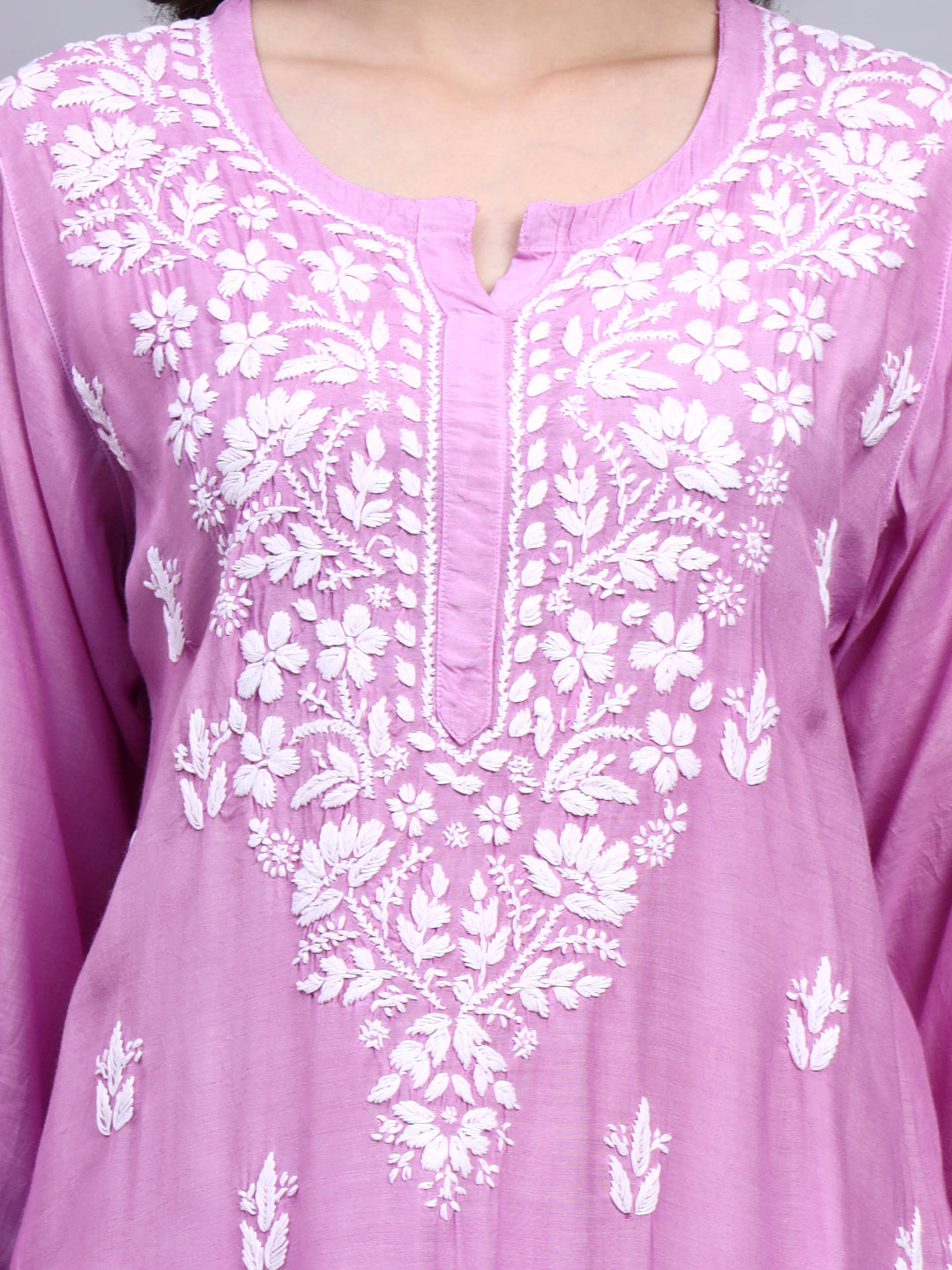Women Hand Embroidered Chikankari Muslin Kurta Set-AL4114KS New