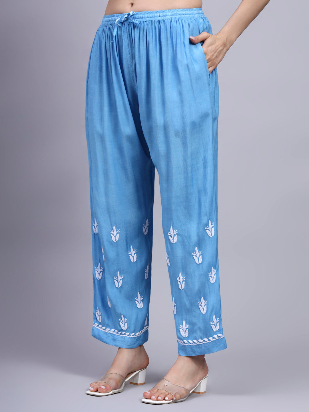 Women Hand Embroidered Chikankari Muslin Kurta Set-AL4114KS New
