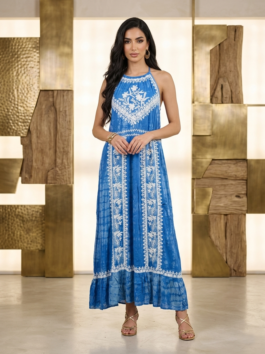 Hand Embroidered Chikankari Modal Jalabiya-AL3937