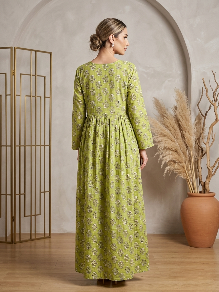 Stylish Printed Cotton Jalabiya -AL4046