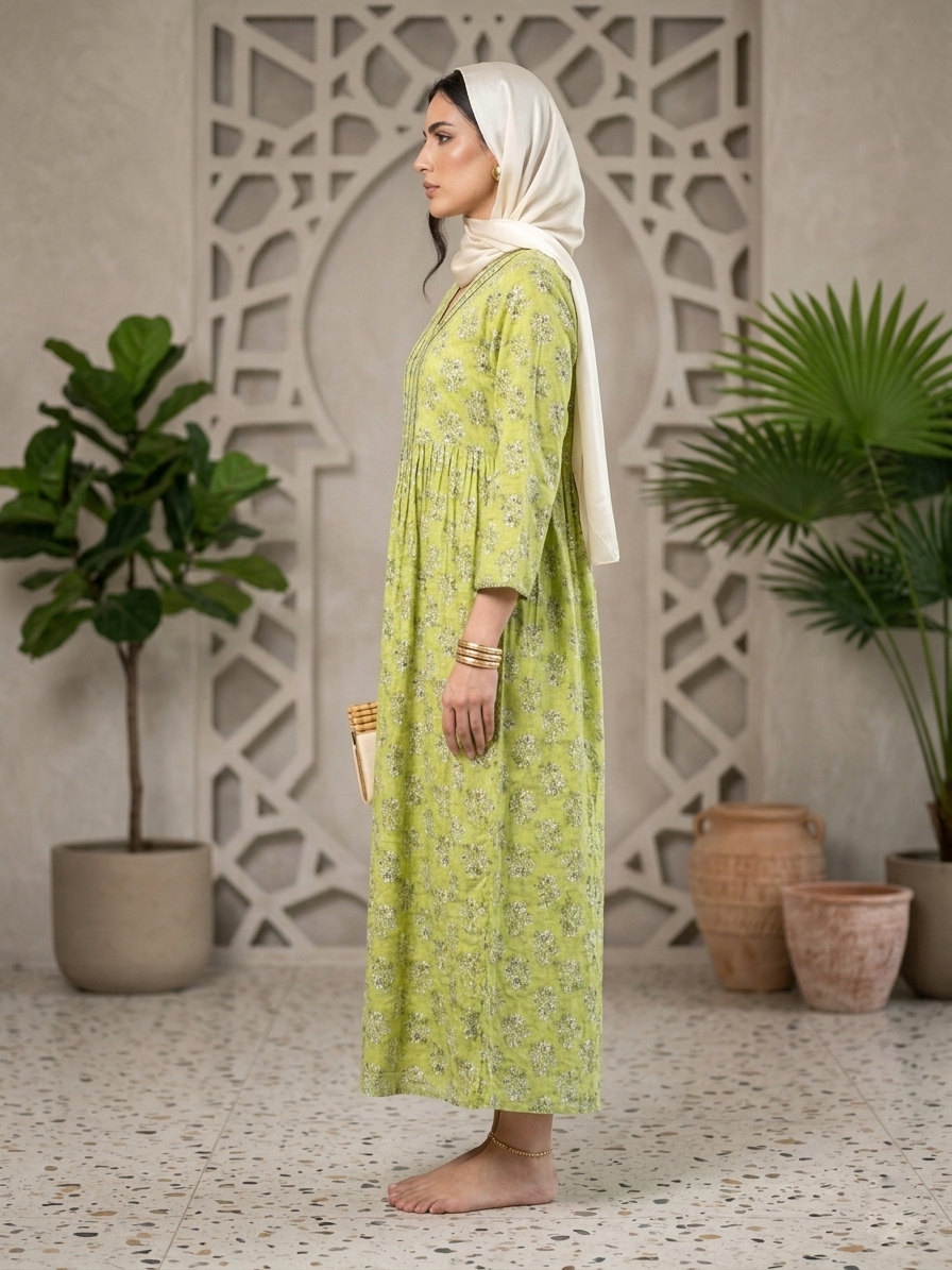 Stylish Printed Cotton Jalabiya -AL4046