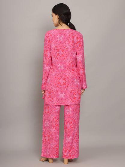 Printed Rayon Co-Ord Set for Women-AL4000