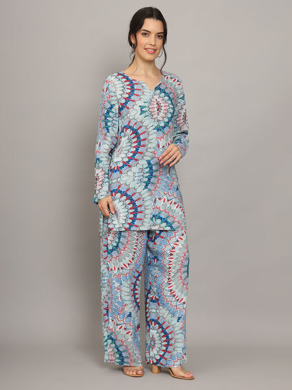 Printed Rayon Co-Ord Set for Women-AL4000