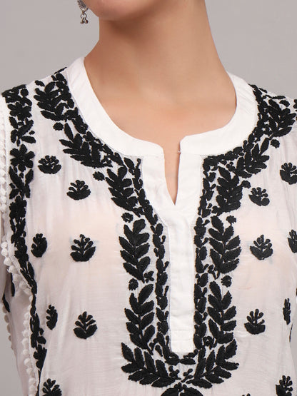 Women Hand Embroidered Chikankari Muslin Kurta Set-AL4080KS