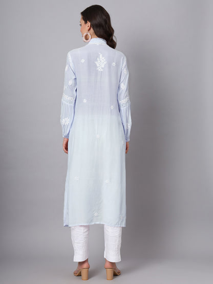Women Hand Embroidered Chikankari Cotton Kurta-AL3888