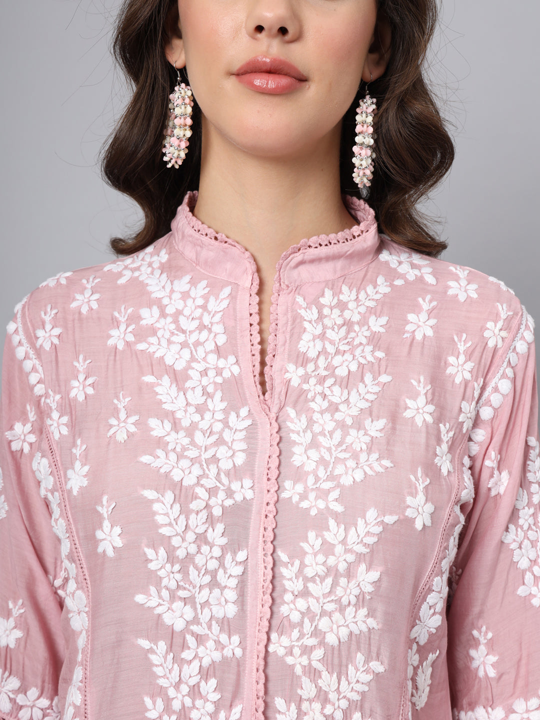 Women Hand Embroidered Chikankari Cotton Kurta-AL3888