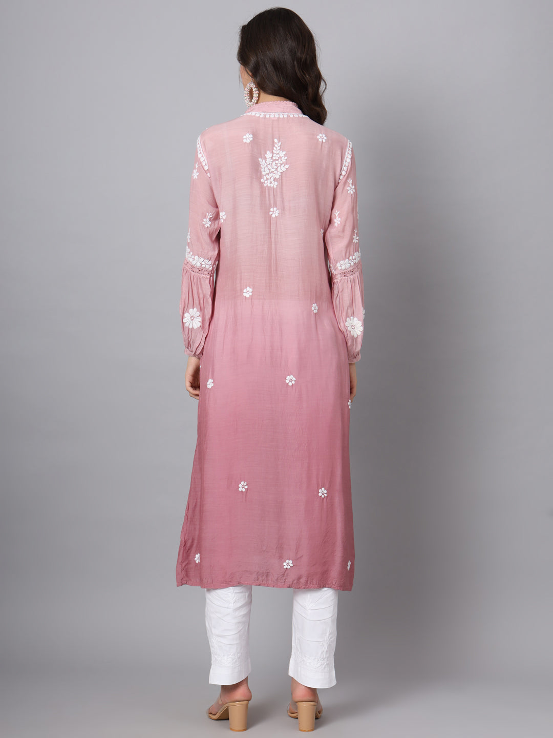 Women Hand Embroidered Chikankari Cotton Kurta-AL3888