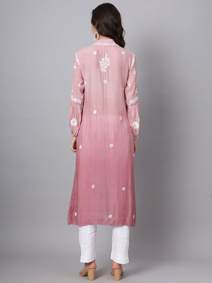 Women Hand Embroidered Chikankari Cotton Kurta-AL3888