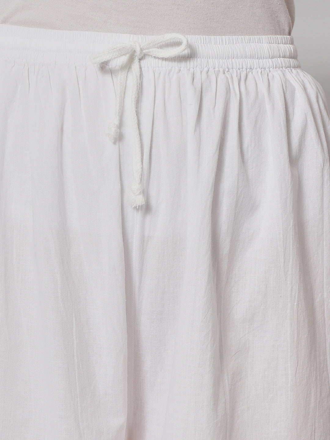 Hand Embroidered Chikankari Women White Pant-AL3570