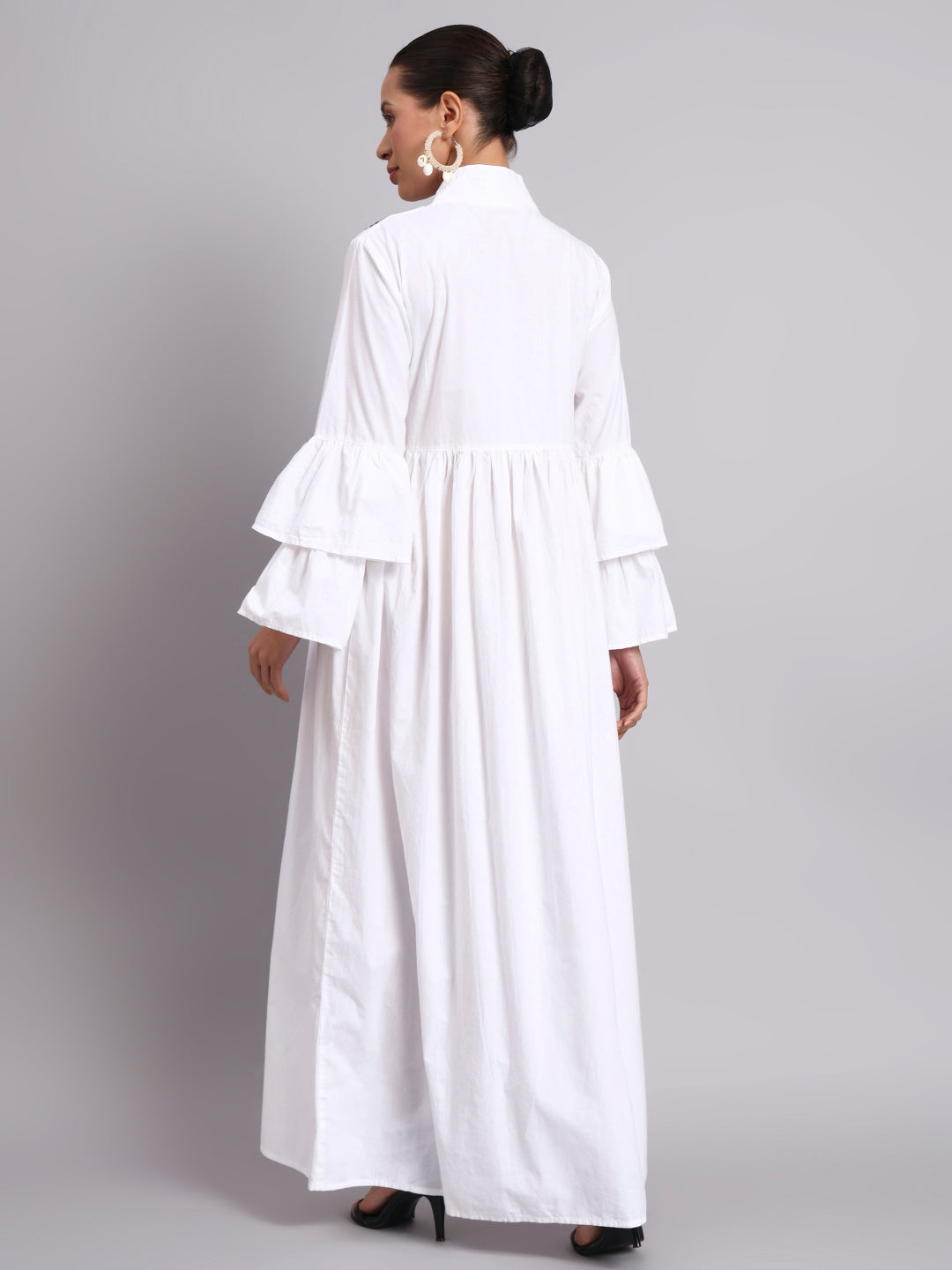 Women Embroided Cotton Jalabiya-AL3697B Navy
