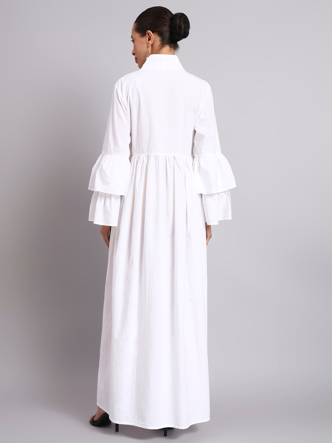 Women Embroided Cotton Jalabiya-AL3697B Pink