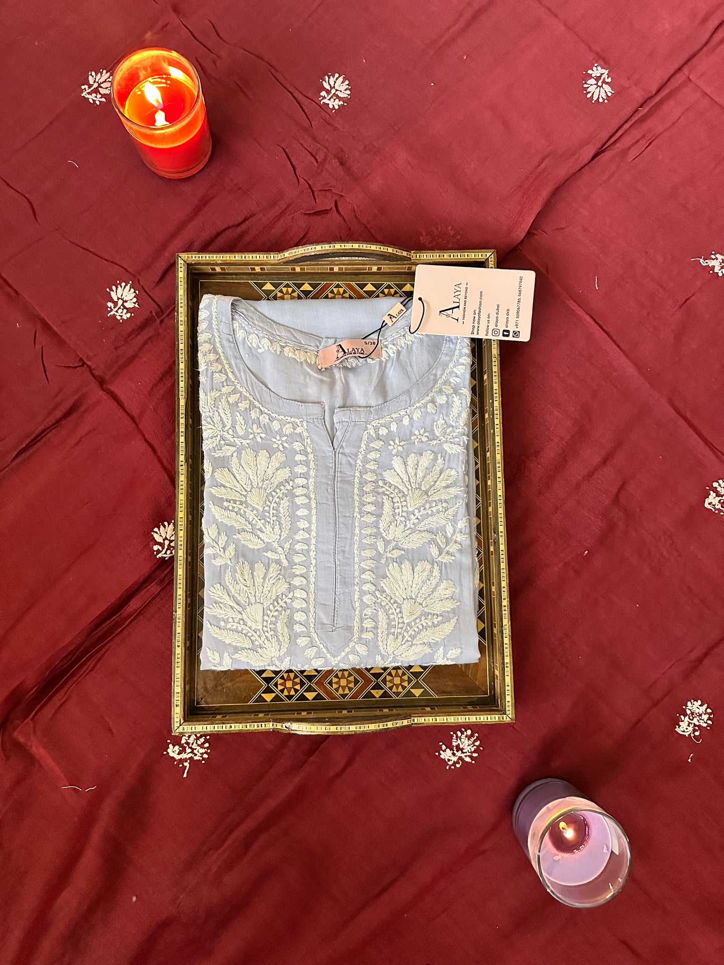 Hand Embroidered Chikankari Modal Straight Kurta-AL3683