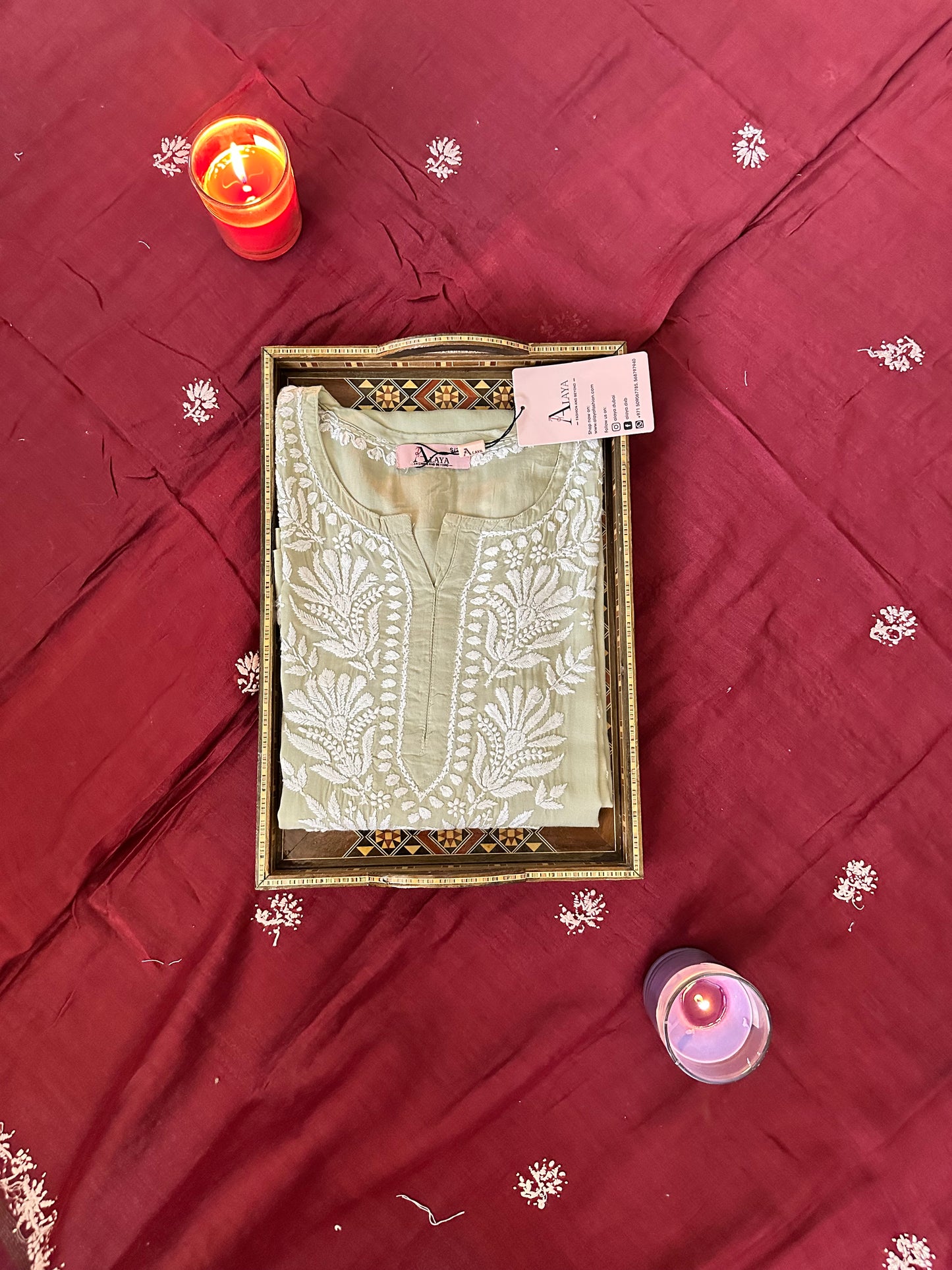 Hand Embroidered Chikankari Modal Straight Kurta-AL3683
