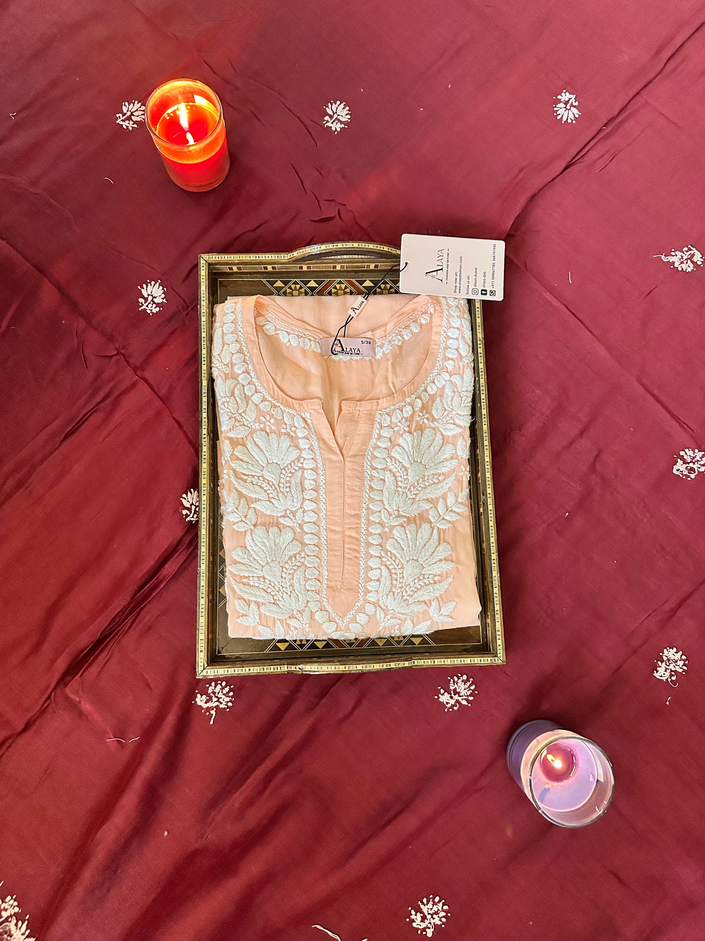 Hand Embroidered Chikankari Modal Straight Kurta-AL3683